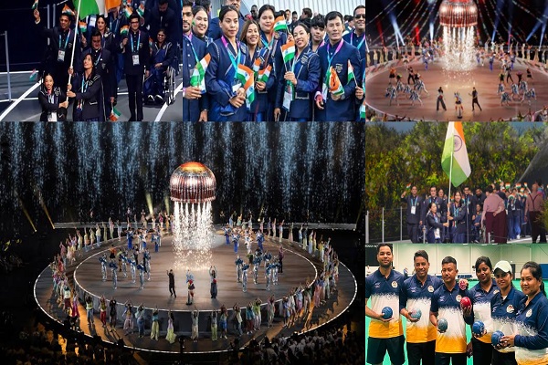 कॉमनवेल्थ गेम्स 2026 का रंगारंग आगाज़, मीराबाई चानू ने थामा तिरंगा, भारत ने लॉन बॉल्स में जीत के साथ की शुरुआत