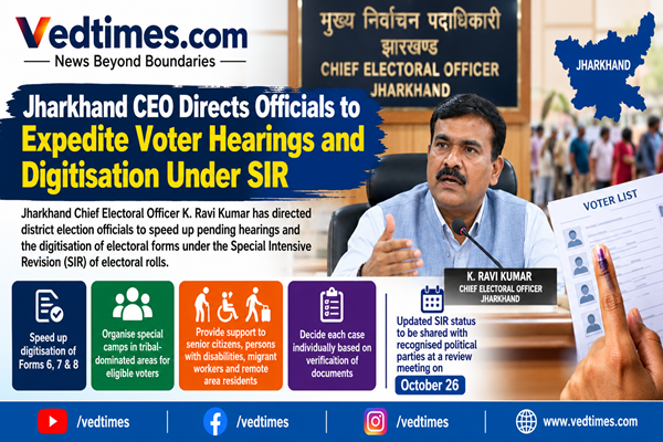 Jharkhand CEO Directs Officials to Expedite Voter Hearings and Digitisation Under SIR