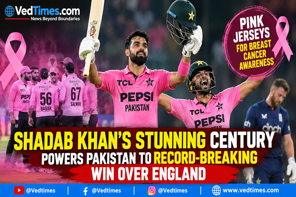 Shadab Khan’s Stunning Century Powers Pakistan to Record-Breaking Win Over England